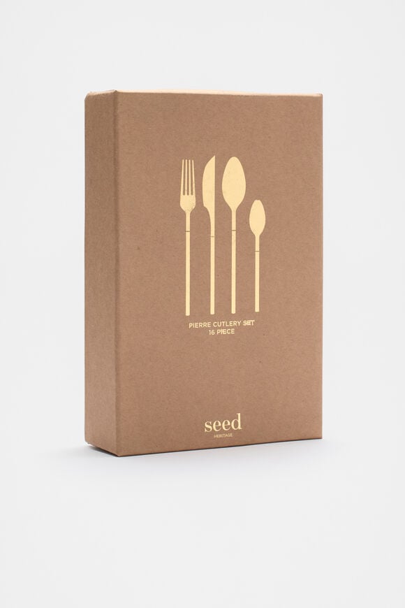 Pierre Cutlery Set of 16  Gold  hi-res