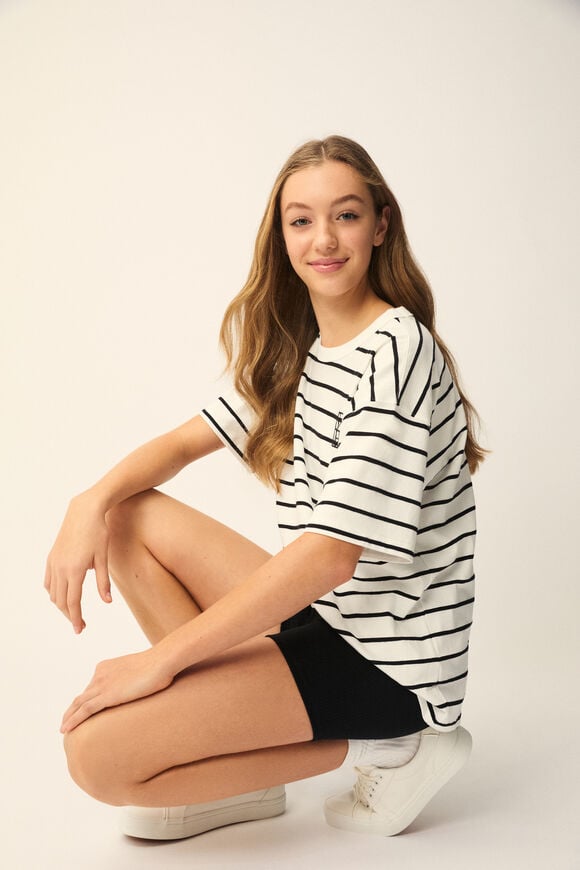 Oversized Logo Tee  Canvas Stripe  hi-res