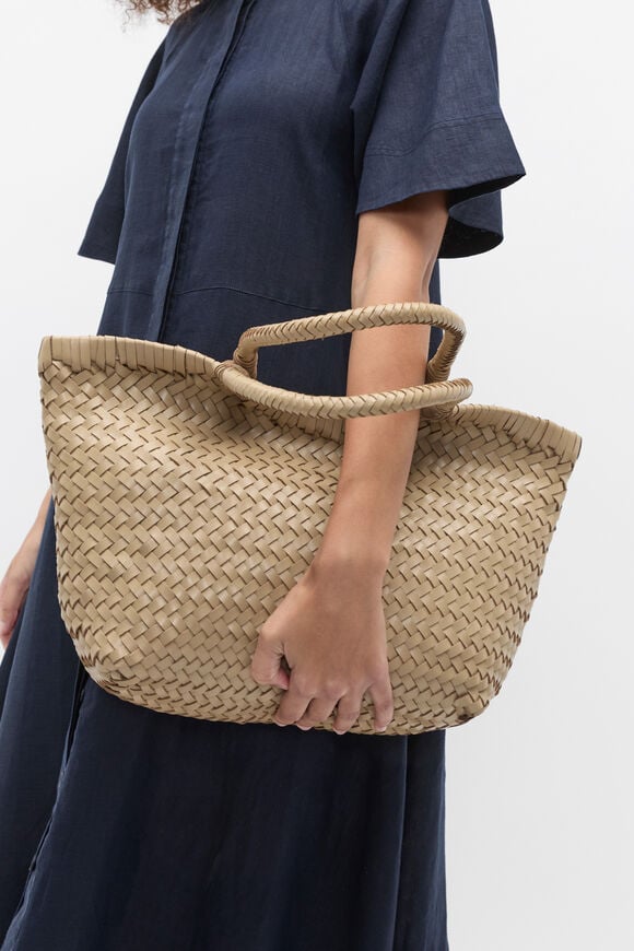Leather Basket Bag  Rye  hi-res
