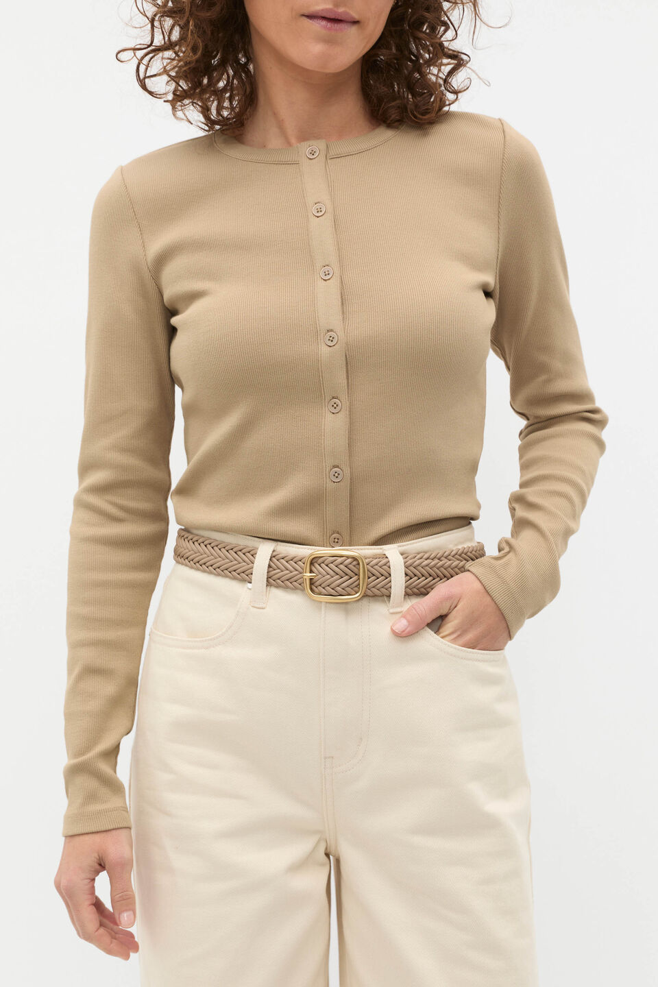 Nova Woven Leather Belt  Rye