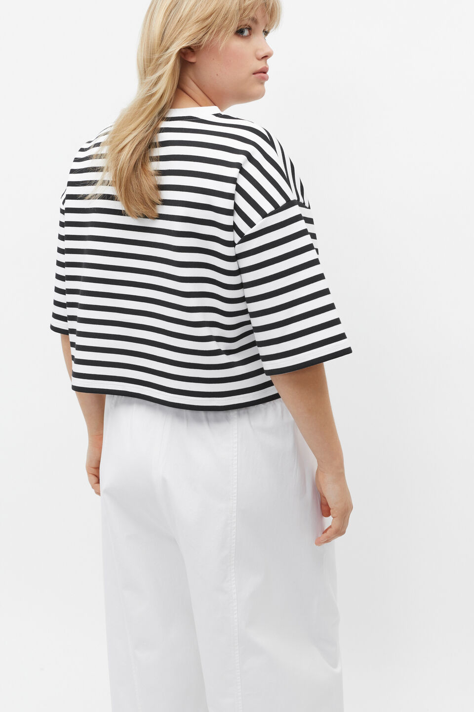 Stripe Boxy Tee  Black Stripe