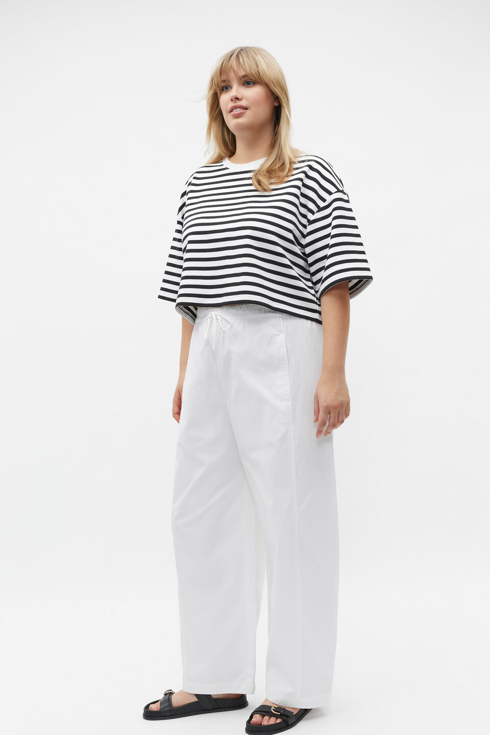 Stripe Boxy Tee  Black Stripe