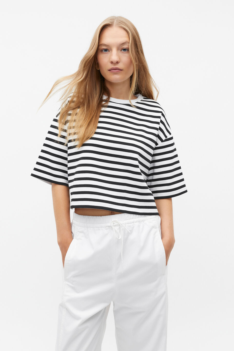 Stripe Boxy Tee  Black Stripe