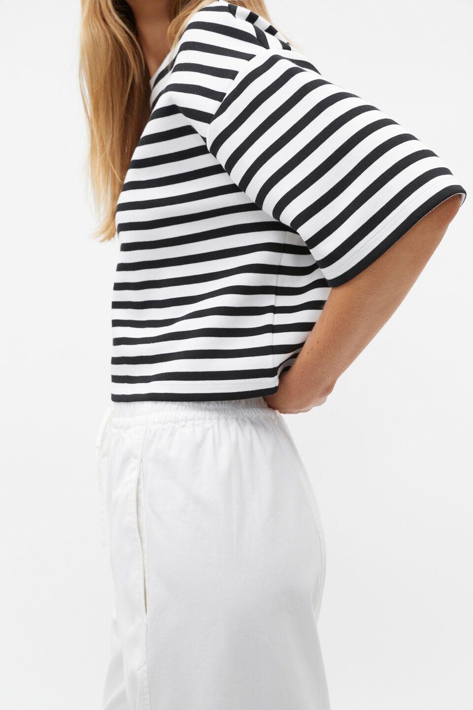 Stripe Boxy Tee  Black Stripe