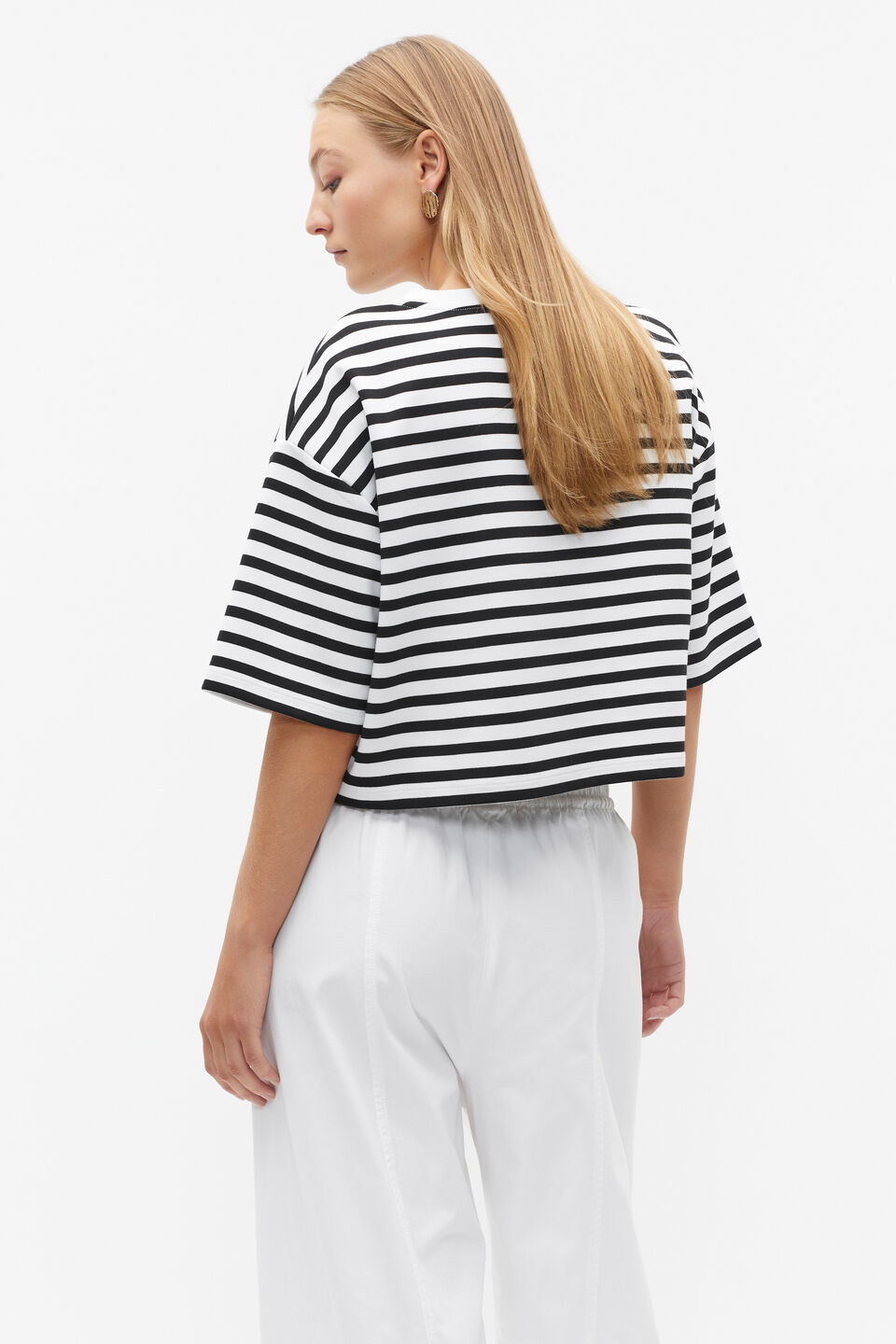Stripe Boxy Tee  Black Stripe