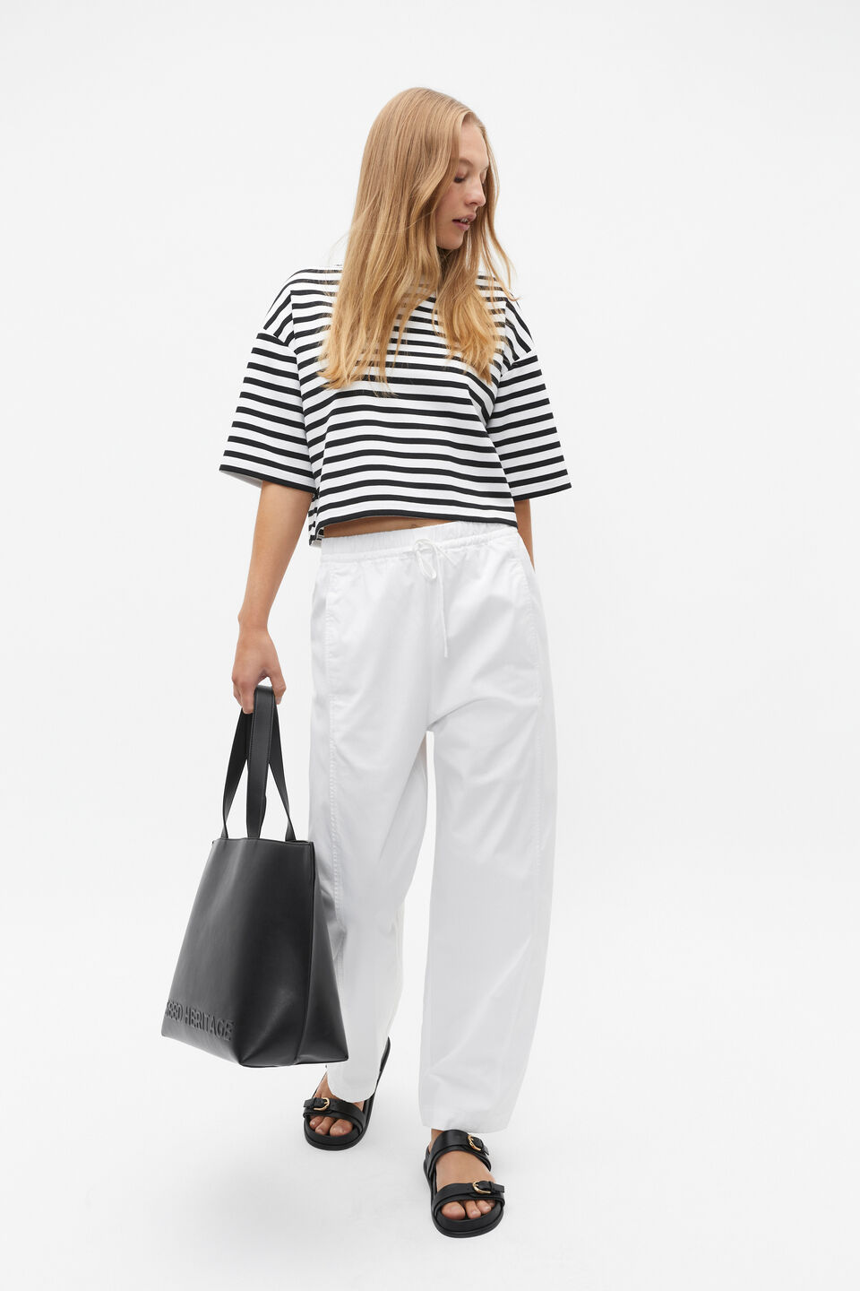 Stripe Boxy Tee  Black Stripe