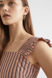 Stripe Voile Midi Dress  Peach Rose Stripe  hi-res