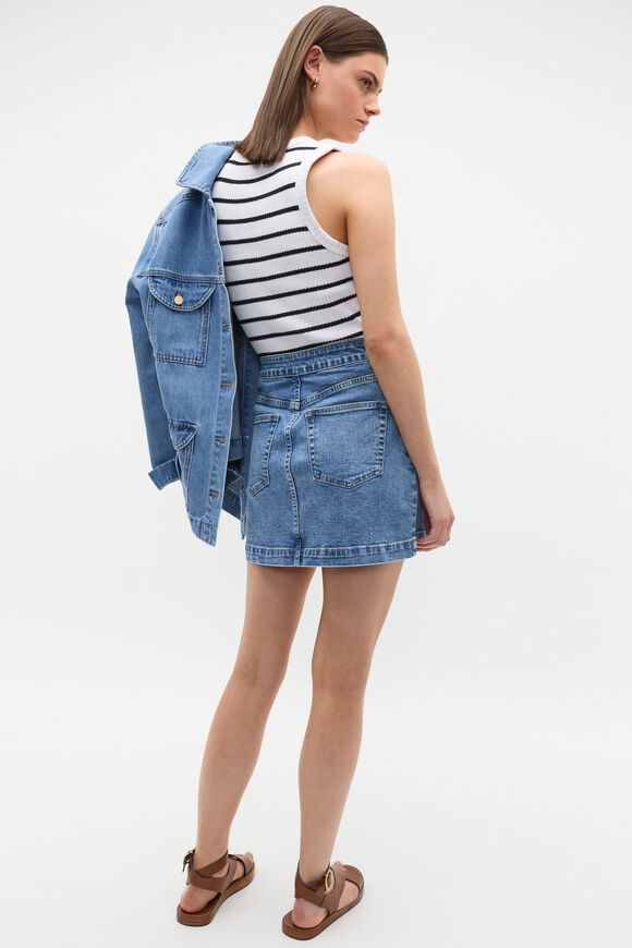 Core Denim Mini Skirt  Mist Blue Wash  hi-res