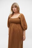 Linen Puff Sleeve Sun Dress  Cinnamon Spice  hi-res