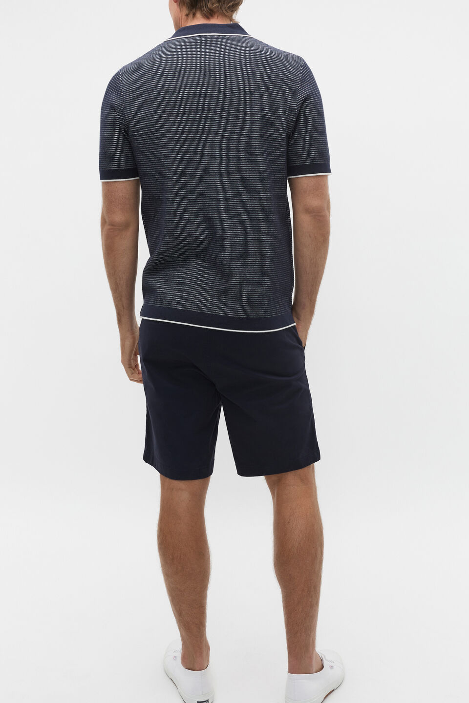 Two Tone Trophy Polo  Midnight Blue