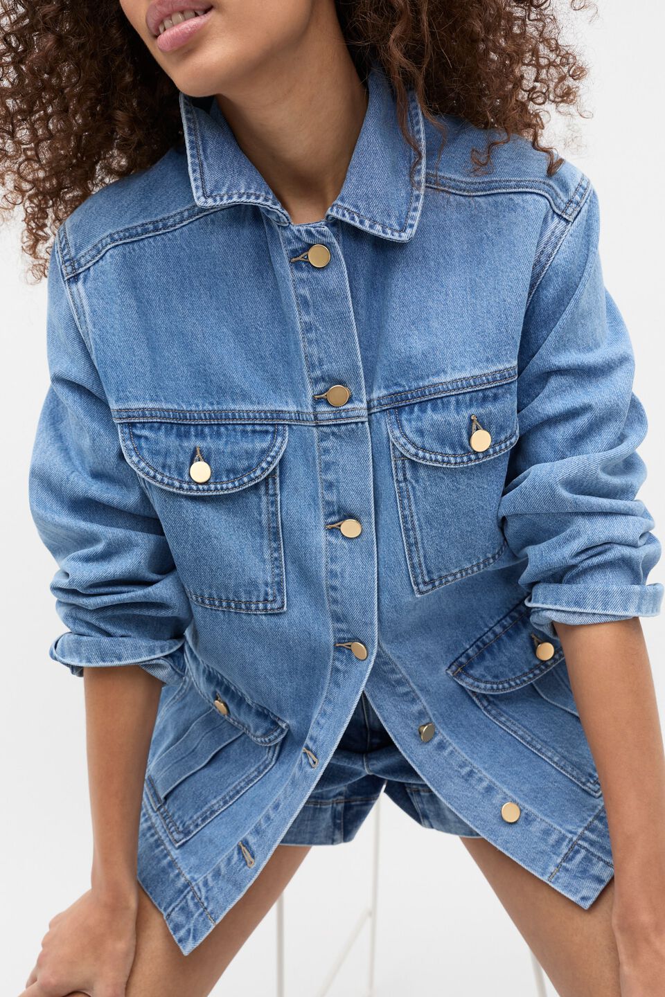 Denim Utility Jacket  Mist Blue Wash