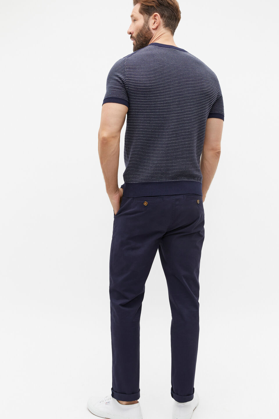 Knit Tee  Chalk Stripe