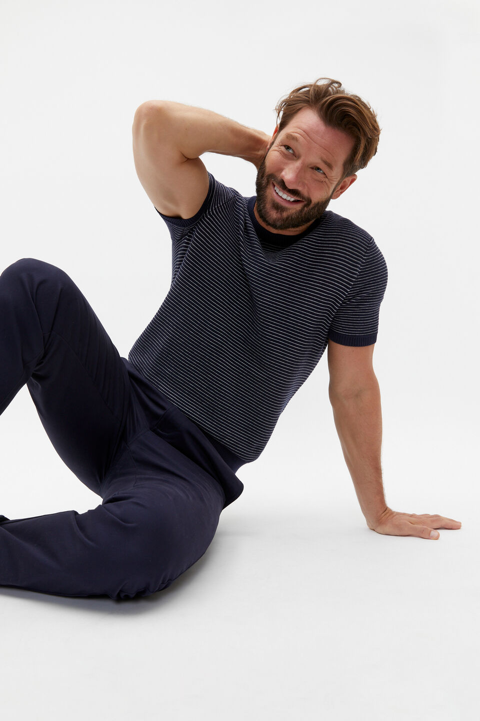Knit Tee  Chalk Stripe