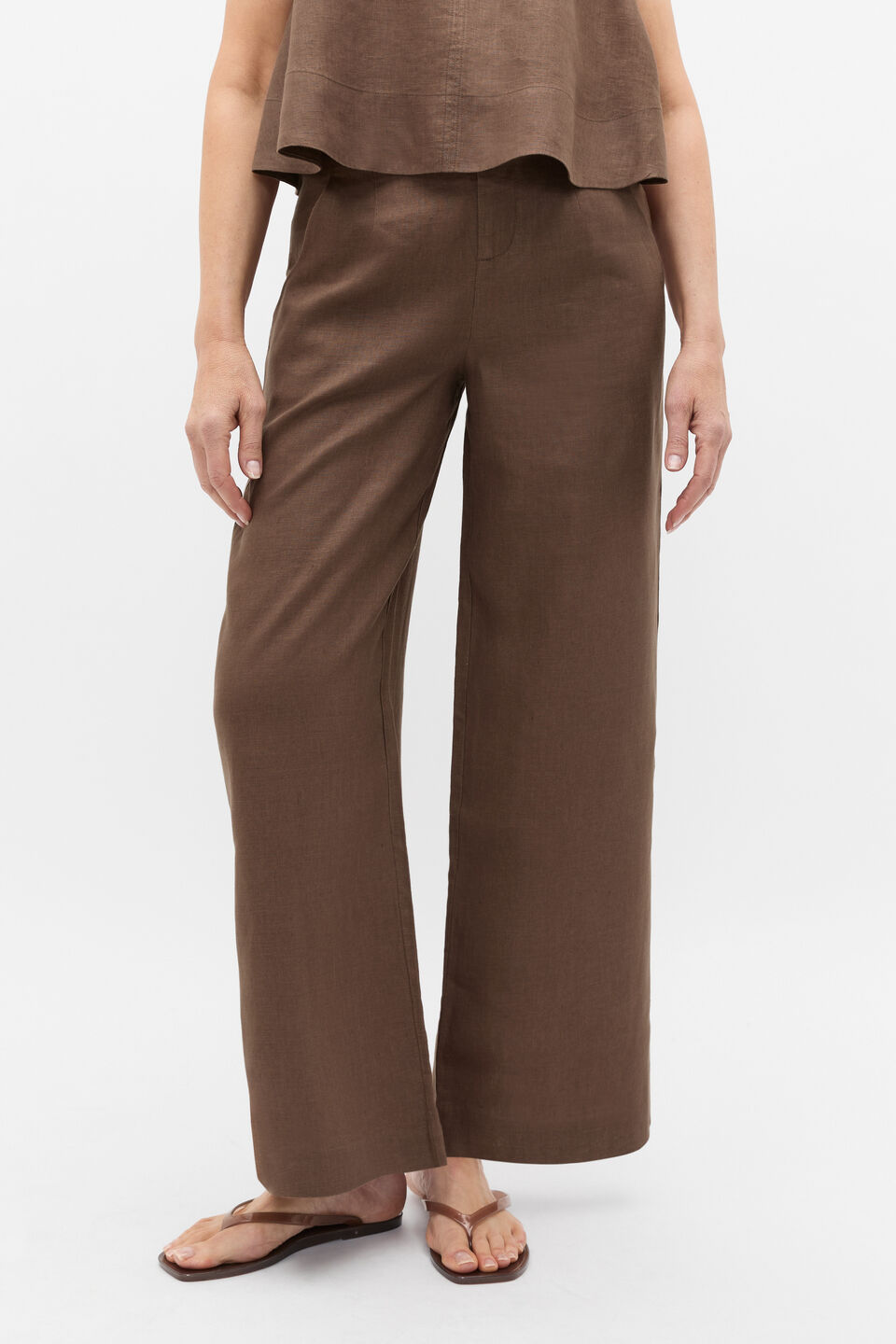 Core Linen Waisted Pant  Pinecone