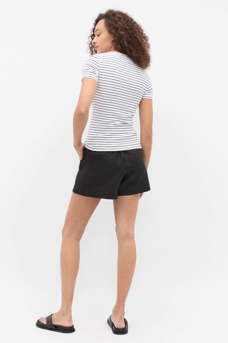 Core Australian Cotton Rib Tee  Mono Stripe