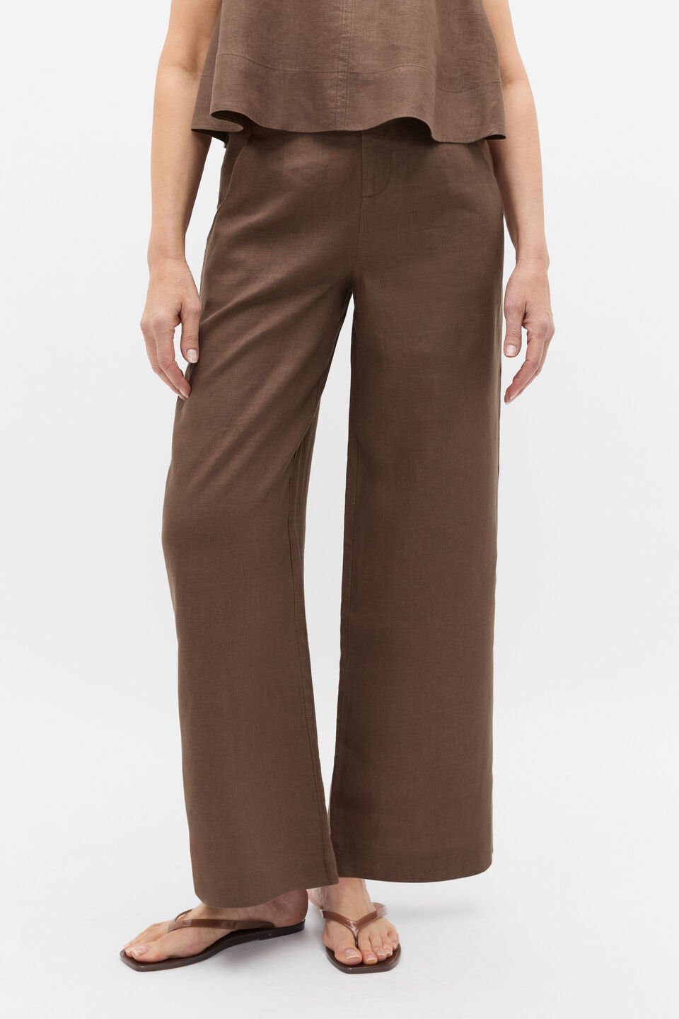 Core Linen Waisted Pant  Pinecone