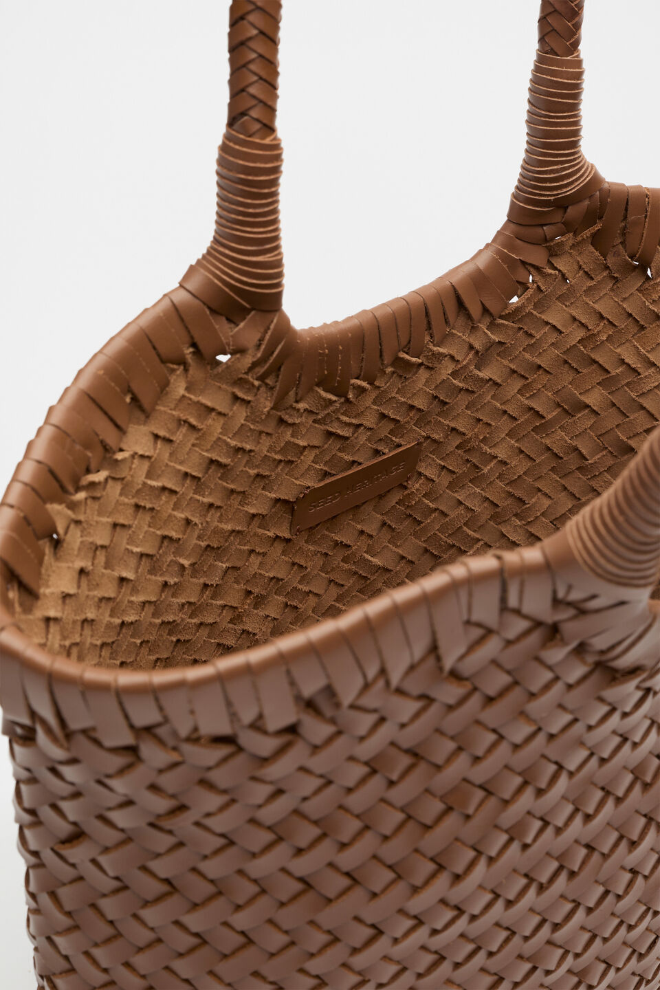 Leather Basket Bag  Deep Tan