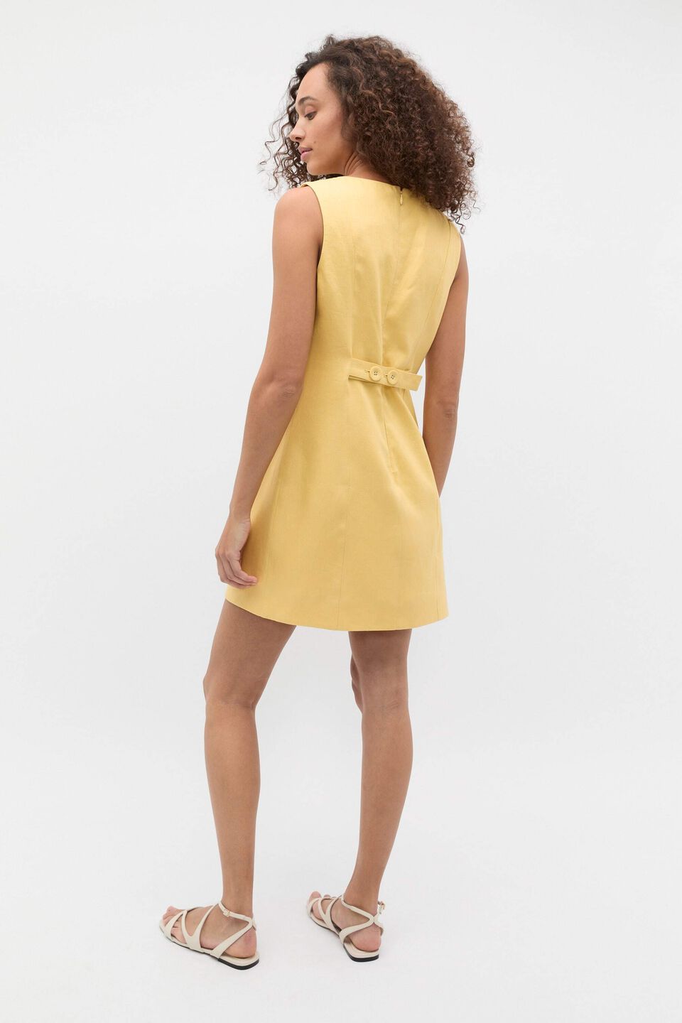 Linen Structured Shift Dress  Buttercup