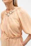 Textured Satin One Shoulder Blouse  Apricot  hi-res