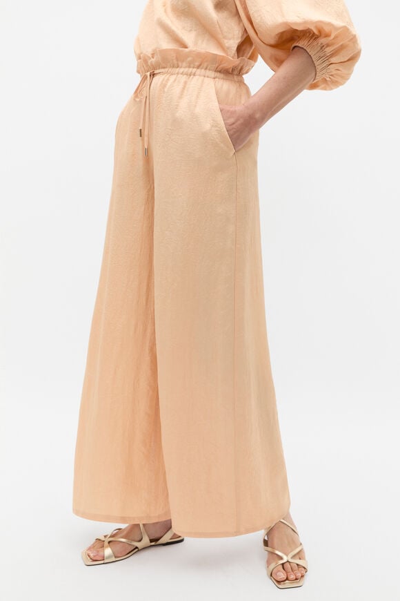 Textured Satin Paperbag Pant  Apricot  hi-res