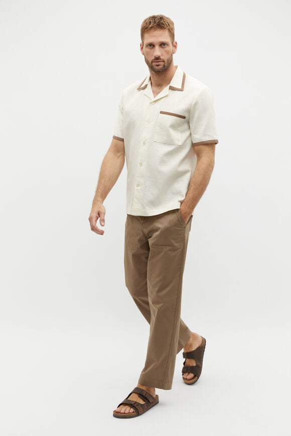 Contrast Detail Shirt  Ivory  hi-res