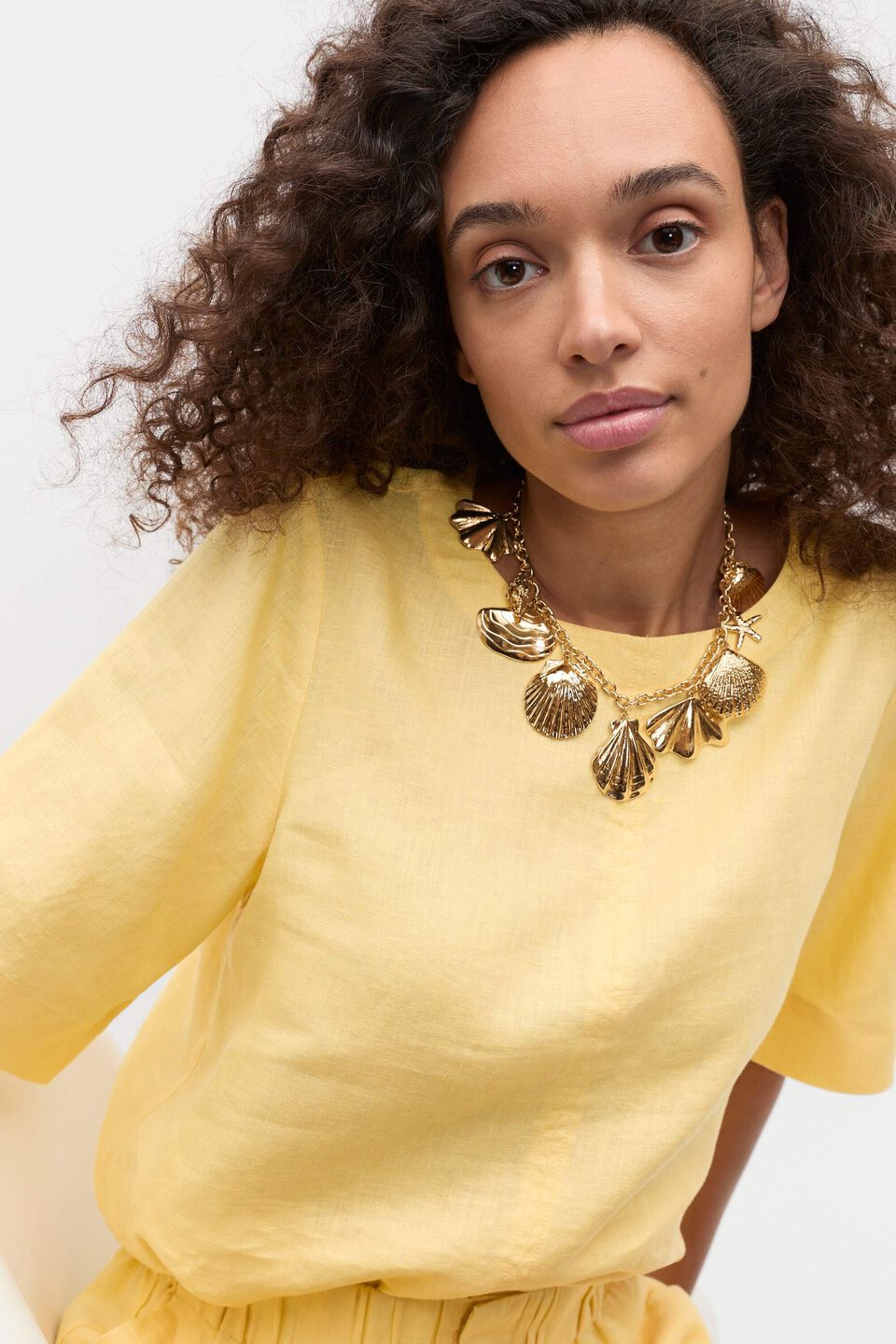 Shell Charms Necklace  Gold