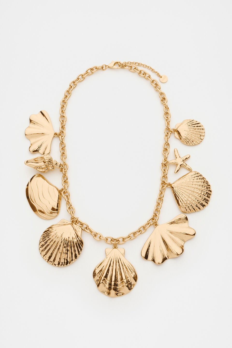 Shell Charms Necklace  Gold