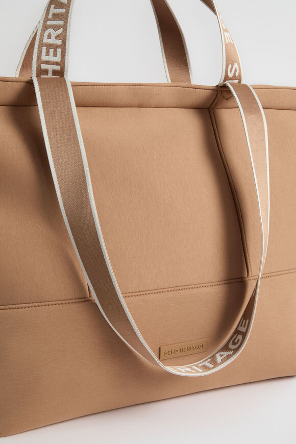 Seed Jersey Overnight Tote  Fudge  hi-res