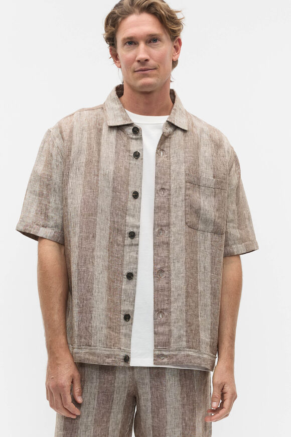 Boxy Linen Shirt  Cocoa  hi-res