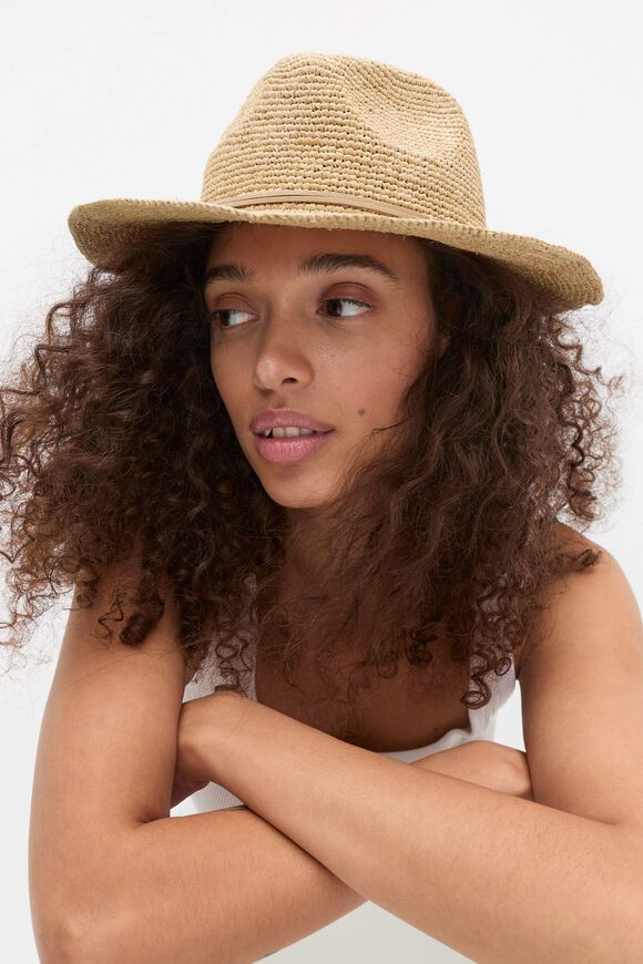 Raffia Fedora  Rye  hi-res