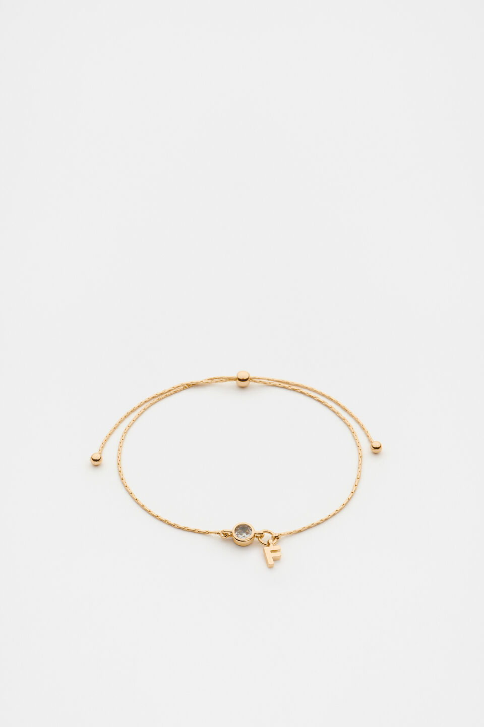 Stone Drop Initial Bracelet  F