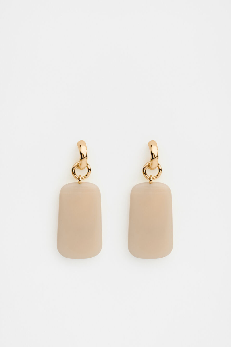 Statement Resin Drop Earring  Apricot