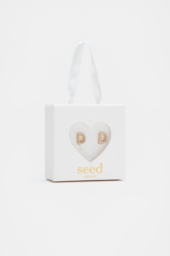 Initial Clip On Earings  D  hi-res