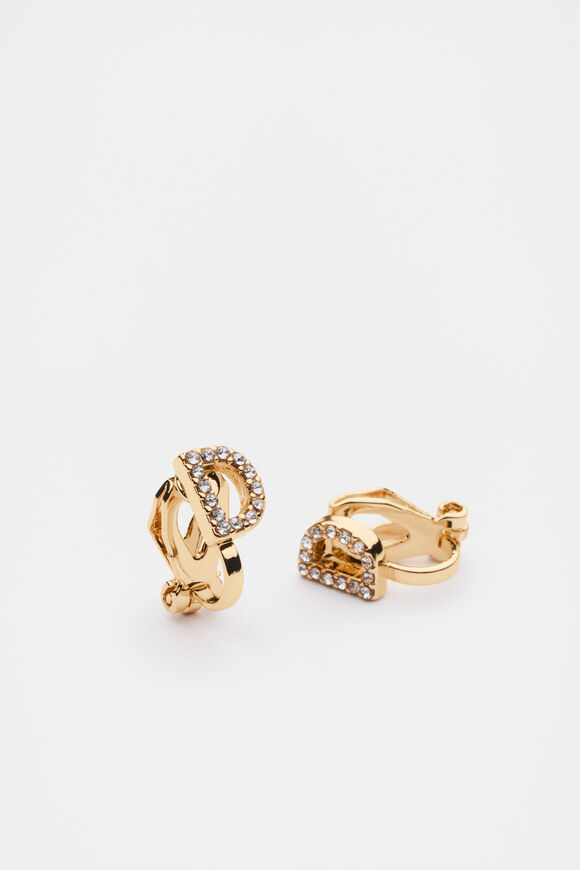 Initial Clip On Earings  D  hi-res