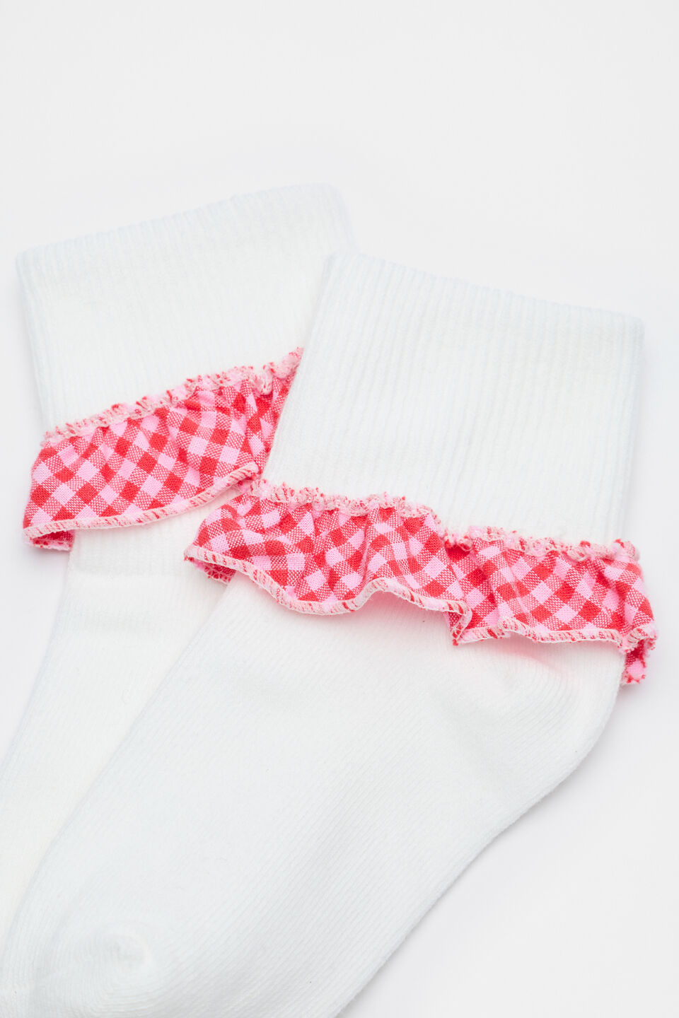 Gingham Frill Sock  Multi