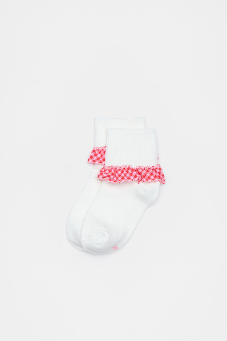 Gingham Frill Sock  Multi
