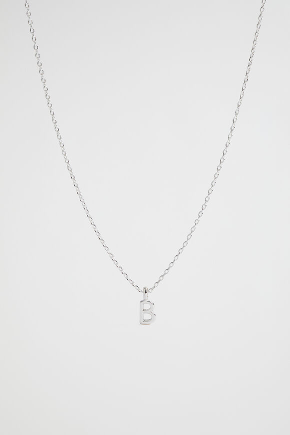 Silver Initial Necklace  B  hi-res