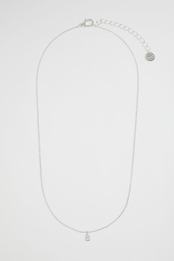 Silver Initial Necklace  B  hi-res