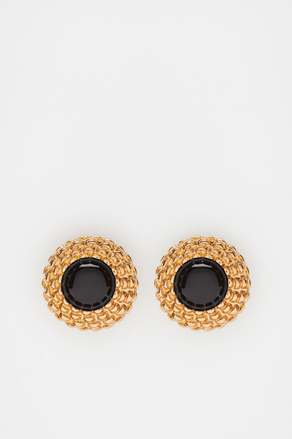 Vintage Enamel Stud  Antique Gold  hi-res