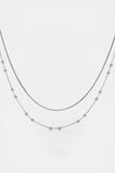 Waterproof Double Chain Necklace  Silver  hi-res