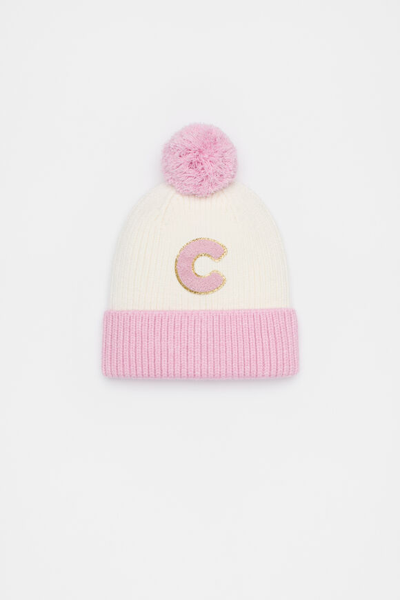 Colourblock Initial Beanie  C  hi-res