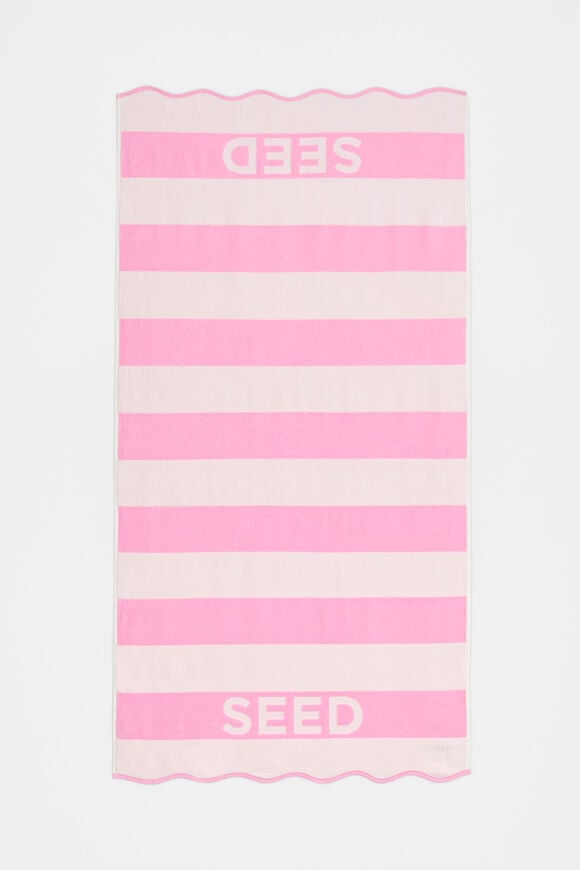 Beach Towel  Candy Pink Stripe  hi-res