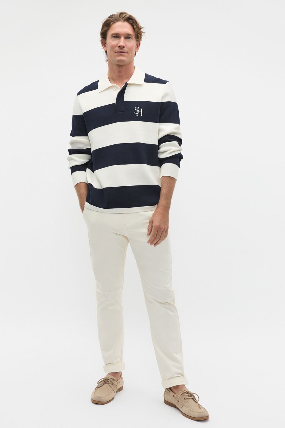Heritage Knit Rugby  Twilight Blue