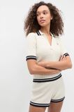 Cable Knit Polo  Coconut Cream  hi-res