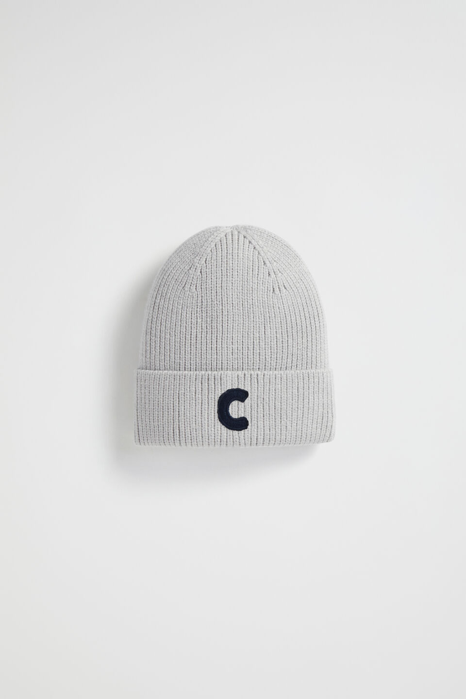 Rib Initial Beanie  C