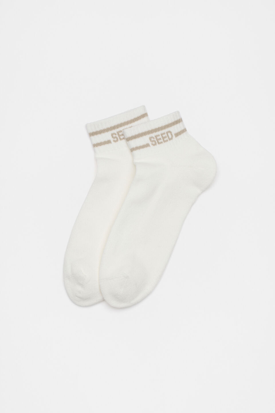 Stripe Logo Ankle Sock  Cream Cool Sand