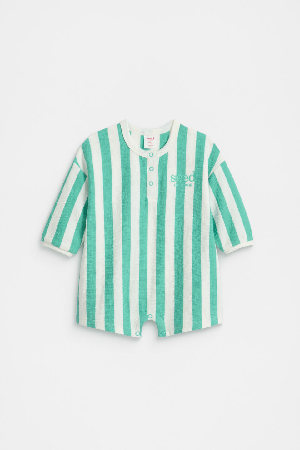 Stripe Logo Oversized Jumpsuit  Jade Green