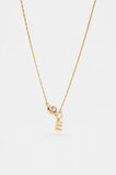 Stone Drop Initial Necklace  E  hi-res