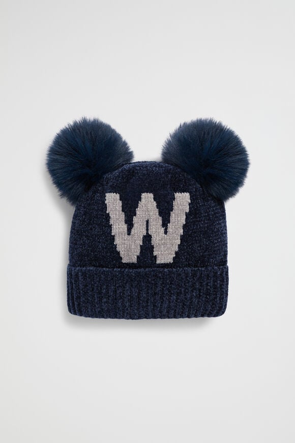 Chenille Initial Beanie  W  hi-res