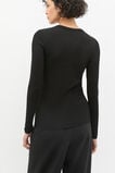 Core Rib Henley Top  Black  hi-res